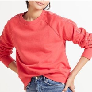Evereve Crewneck Sweatshirt Womens Size Small Coral Callie Embroidered.